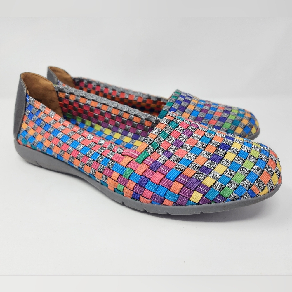 comfortview Multicolor Woven Slip-On Flats